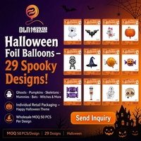 Ballons d'Halloween BLN en Mylar, ensemble de ballons fantômes, citrouilles et squelettes pour décorations de fête intérieures et extérieures pour la collecte de bonbons ou de farces.
