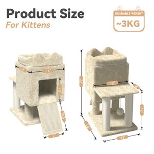 Modern Large 4-Level Cat Tree with Nest <b>Scratching</b> <b>Post</b> and Plush Climbing Frame for Indoor Cats - Product Image 6