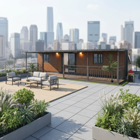 Maison extérieure préfabriquée modulaire portable pliable extensible en acier contemporain de 20 pieds et 40 pieds, avec isolation thermique et imperméable