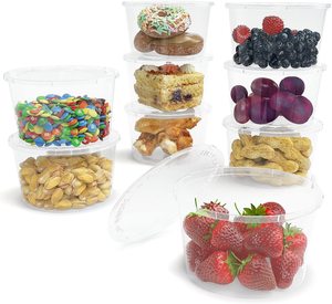 Plastic Round Round 300ml Plastic Bowl Logo Microwave Reusable Round Shape Take Out Food Containers