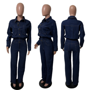 <span class=keywords><strong>Mono</strong></span> vaquero elástico <span class=keywords><strong>informal</strong></span> de manga larga para mujer, <span class=keywords><strong>mono</strong></span> de una pieza, <span class=keywords><strong>mono</strong></span> de pierna recta - Product Image 6