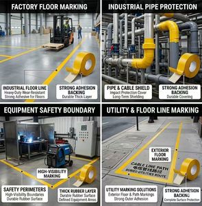 Cinta de Señalización de Piso de PVC Industrial, Impermeable y Duradera, para Almacenes, Advertencia de Seguridad, Carriles para Montacargas, Rutas AGV, Organización del Lugar de Trabajo - Product Image 5