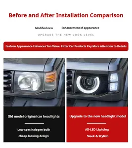 Faróis FT para Mitsubishi Pajero V32 1992-2001, Farol Projetor LED com Luz Diurna, Acessórios Automotivos - Product Image 6