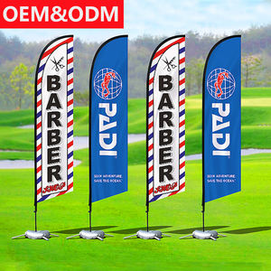 Рекламный комплект: флагшток из стекловолокна с баннерами-«слезами» и индивидуальной подставкой для пляжного флага - Product Image 1