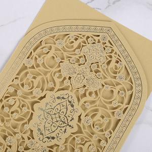 <strong>Eid</strong> Mubarak Money <strong>Card</strong> Hollow Muslim Wedding Invitations with Envelopes Paper Greeting <strong>Cards</strong> for Weddings Wholesale - Product Image 5