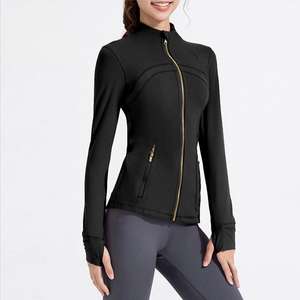 USA Neue Sportjacke Damen Slim Fit Yoga-Oberteil Langarm Stehkragen Hochwertige Yoga-Bekleidung Damen Yoga-Jacke - Product Image 3
