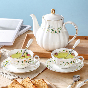 Ceramic Tea Set - Small Floral <b>Pumpkin</b> Teapot with 6 <b>Cups</b> 6 Saucers and Rack - Product Image 6
