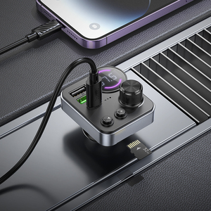 Adaptador de Coche HOCO E86 de 48W con Doble <span class=keywords><strong>USB</strong></span> y <span class=keywords><strong>USB</strong></span> C Portátil para Transmisor FM <span class=keywords><strong>Bluetooth</strong></span>, Formato de Audio MP3, Función Estéreo - Product Image 5