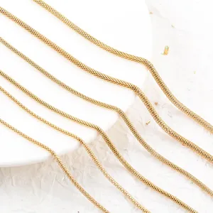 Cadena larga de acero inoxidable chapada en oro con deslizador ajustable, estilo punk, collar de linterna tipo palomitas de maíz, accesorios para fabricación de joyas DIY - Product Image 2