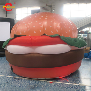 Bơm hơi khổng lồ màu Đỏ bánh hamburger bóng không thấm nước 8-10ft Kích thước Oxford vải bơm điện lạm phát cho eyecatching đạo cụ - Product Image 2