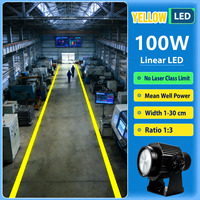 Projecteur linéaire LED jaune 100W à intensité réglable pour marquage de sécurité en usine et atelier, sans laser