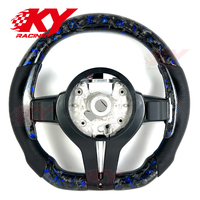 Volant personnalisé en fibre de carbone véritable pour BMW série F M2 M3 M4 M5 F80 F10 F30 F18, style forgé bleu avec affichage LED chauffant