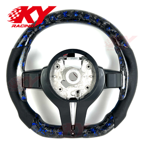 Volante Personalizado de Fibra de Carbono Real para BMW Serie F M2 M3 M4 M5 F80 F10 F30 F18 Estilo Forjado Azul con Calefacción y Pantalla LED - Product Image 4