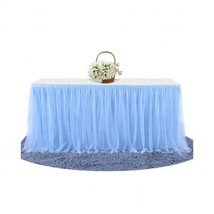 Jupe de table bleu clair pour Halloween, mariages, anniversaires d'enfants et banquets (vente en gros) - Product Image 1