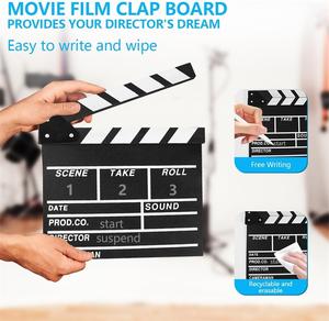 <span class=keywords><strong>Film</strong></span> <span class=keywords><strong>Film</strong></span> Clapboard Hollywood Wooden-Clapper Board Directors avec stylo effaçable Black <span class=keywords><strong>Clap</strong></span> Board 10.5X11.7 Inches (Noir) - Product Image 4