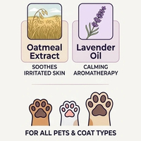 Shampoo pour animaux de compagnie personnalisé, extrait de plantes naturelles, sans parfum, sans alcool, lissant, pour un pelage moelleux, nettoyage en profondeur, soin doux pour chien et chat, OEM