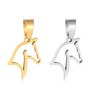Breloques Tête de Cheval en Acier Inoxydable Plaqué Or, Pendentifs Animaux, Accessoires de Fabrication de Bijoux Faits Main DIY, Vente en Gros - Product Image 1