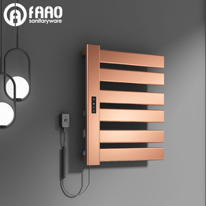 FAAO Modern Design Stainless Steel Polished <strong>Chrome</strong> Square 2 <strong>Bars</strong> <strong>Towel</strong> Warmer Heated <strong>Towel</strong> Rack for Bathroom