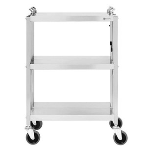 Stainless Steel Foldable Mobile Dining Trolley | Heavy Duty <b>Commercial</b> Trolley for Restaurant & Hotel - Product Image 2
