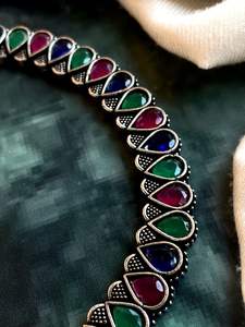 Monalisa Brass Stone Choker with Earring Set for Daily Wear Party Wedding Engagement Anniversary Ethnic Style - Product Image 6