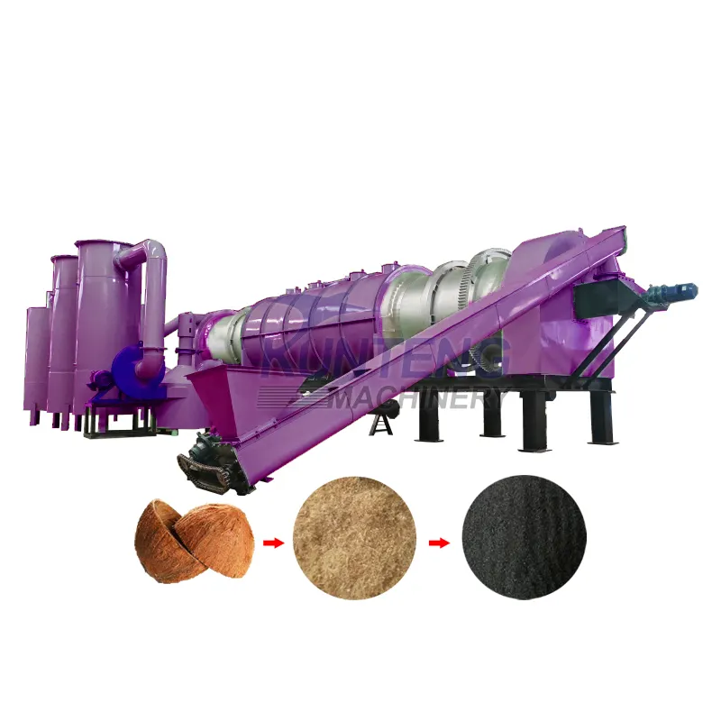 Malaysia Sri Lanka Approved Continuous Pyrolysis Furnace Wood Coconut Shell Charcoal Machine