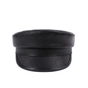 Casquette plate unisexe en cuir PU marron, toile/velours, broderie 3D à sequins faits main, style anglais, décontractée, respirante, réglable, pour l'extérieur - Product Image 6