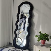 Miroir de dressing LED pleine longueur avec gradation irrégulière Grand mur ou sol Maquillage à vagues debout Espejo