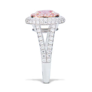 Anillo de Compromiso y Boda de Lujo en Oro Blanco Sólido de 18k Au750 con Diamante Ovalado Rosa Cultivado en Laboratorio, Certificado IGI, Joyería para Mujer - Product Image 3