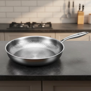 Sartén de Titanio para Cocina, Utensilios de Cocina de Acero, Sartén Antiadherente Martillada para Cocina de Gas e Inducción - Product Image 2