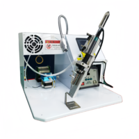 Machine à souder électrique inclinée à commande au pied pour cartes de circuits imprimés (PCB), avec connecteur de charge USB LED, câble de soudage et prise aviation