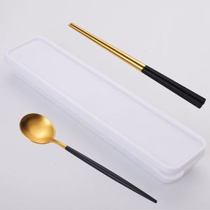 Vaisselle portable d'extérieur en acier inoxydable pour commande d'usine, avec logo personnalisé, couverts, baguettes, cuillères et emballage extérieur - Product Image 3