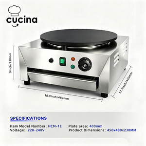 <span class=keywords><strong>Crêpière</strong></span> électrique <span class=keywords><strong>professionnelle</strong></span> CUCINA 400 mm en acier inoxydable <span class=keywords><strong>à</strong></span> tête unique pour petit-déjeuner, restaurant, café, cuisine commerciale - Product Image 2