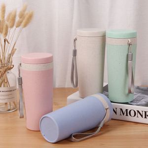 YS789 Cadeau d'entreprise Mug en plastique écologique sans BPA 350 ml en fibre de paille de blé avec logo personnalisé Bouteilles d'eau imprimées - Product Image 5