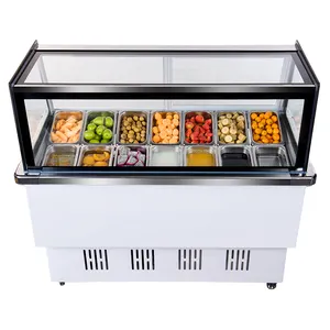 Présentoir à salades de fruits et légumes en acier inoxydable, 1.4M, 14 poêles, vitrine pour réfrigérateur, 220 v