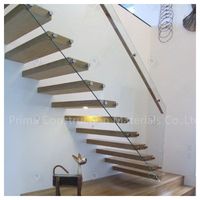 Escalier flottant intelligent Prima LED, escalier personnalisé intégré en acier et bois, résistant aux charges lourdes, pour projets résidentiels
