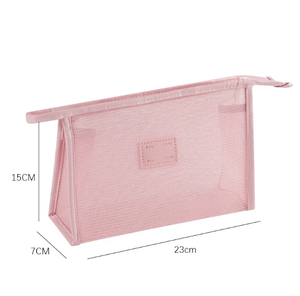 Custom Logo Travel Portable Zipper <b>Makeup</b> Pouch Nylon Mesh Cosmetic <b>Bag</b> with Customized Features - Product Image 4