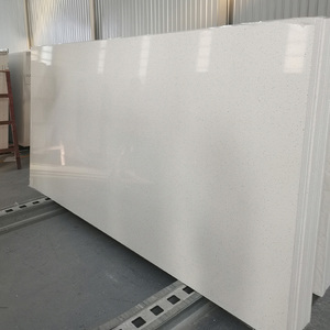 Mesa de Muebles de Gran Formato en Terrazo de Cuarzo Blanco Brillante con Diseño Moderno, Acabado Pulido, Grosor de 20mm/30mm para el Hogar - Product Image 1