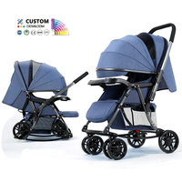 Poussette légère pliable pour enfants 3 en 1, pouvant basculer et rouler, 4 roues tout-terrain, pliage à une main, cadre en métal pour bébé