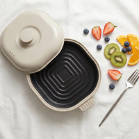 HeMaSe - Molde para Hornear Cuadrado de Silicona Ecológico y Duradero, Color Gris Claro/Rosa, Apto para Microondas y Lavavajillas, para una Cocina Saludable sin Aceite