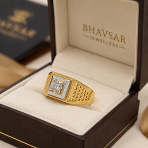 22K Gold <b>Mens</b> Diamond <b>Ring</b> Elegant Square Stone Signet <b>Ring</b> Premium Yellow Gold Jewelry <b>for</b> Wedding Party Gift - Product Image 6