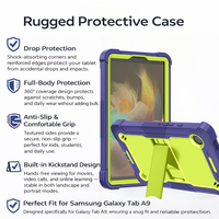 Étui de protection pour tablette Samsung Tab A9 (2023) X110/X115/X117 8,7 pouces, coque hybride en silicone et PC, vente en gros