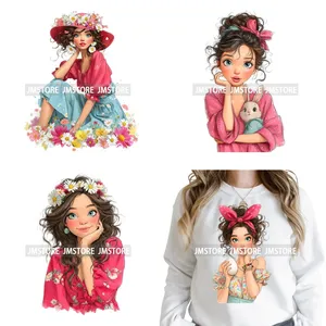 Adesivi Termotrasferibili DTF Lavabili con Motivi Floreali Primaverili per Bambine, Pronti da Applicare su Abbigliamento - Product Image 1