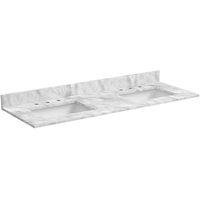 Double éviers en quartz blanc pur de 40x60 pouces, préplumés, comptoir de cuisine, de salle de bains
