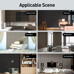 Cách âm hấp thụ tường painel ripado sợi polyester Dải gỗ không độc hại vật liệu <span class=keywords><strong>composite</strong></span> hộ gia đình ghi âm studio - Product Image 5