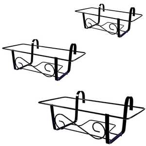 Ensemble de supports pour plantes de balcon en métal, 40, 50, 60 cm, support pour pot de fleurs en fer noir pour usage extérieur - Product Image 1
