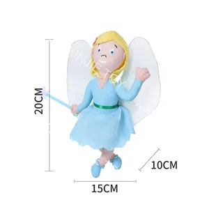 Creative Cartoon Plush Toy Stuffed Fairy toys With Custom magic stick Wings Plush Doll toys