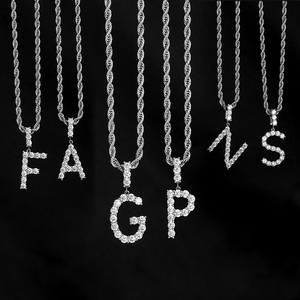 Gran Oferta <span class=keywords><strong>2020</strong></span>, Cadena de Tenis Cz con Incrustaciones de Diamantes, Collar con Colgante de Letra - Product Image 3