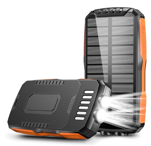 Factory Cheap Type C Real 20000Mah 30000Mah Power Bank Chargeur Solar Power Bank Batterie Solaire Panel With 6W Flashlight Torch