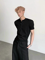 Camiseta de manga corta con cuello en V para hombre, estilo casual de verano, al por mayor, para tallas grandes