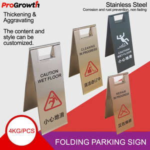 Panneau de signalisation pliable en acier inoxydable pour hôtel et restaurant, panneau d'avertissement de sol mouillé, panneau d'interdiction de stationnement - Product Image 2